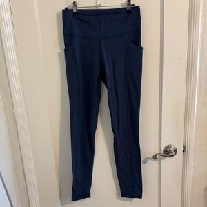 BLOQUV Women’s Compression Yoga Pants Leggings Navy Blue Sz Small